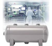 SXEVZOO Serbatoio di Stoccaggio dell'aria Compressa da Laboratorio da 1L-60L, Serbatoio Tampone in Acciaio al Carbonio per Azoto/Acqua/Gas con Kit di Montaggio(10L(43x18x21))