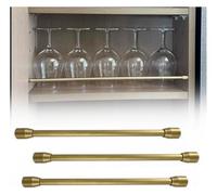 SXEVZOO Set 1~10 pezzi Guardrail in alluminio anticaduta Ripiani in legno Ringhiera Tubo tondo da 8mm Barra decorativa per mensola cucina Camera da letto Bagno(3 Pack,L22(56cm))
