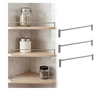 SXEVZOO Set da 2/3/5 guide di protezione per ripiani in acciaio inossidabile, aste di sostegno per ripiani aperti in legno lunghe 33~110cm per cucina e camera da letto(3 Pack,L30cm/11.8")