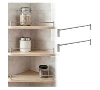 SXEVZOO Set da 2/3/5 guide di protezione per ripiani in acciaio inossidabile, aste di sostegno per ripiani aperti in legno lunghe 33~110cm per cucina e camera da letto(2 Pack,L70cm/27.6")