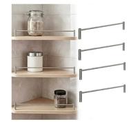 SXEVZOO Set da 2/3/5 guide di protezione per ripiani in acciaio inossidabile, aste di sostegno per ripiani aperti in legno lunghe 33~110cm per cucina e camera da letto(4 Pack,L32cm/12.6")