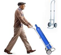 SXEVZOO Supporto Per Bombola Di Ossigeno Piccolo Carrello Porta Bombola Di Ossigeno A 2 Ruote Leggero - Altezza Regolabile Rack Di Stoccaggio Gas(Diameter 16.8cm(6 5/8"))