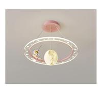 sxfcgs Lampada for cameretta dei bambini, lampadario a LED creativo con astronauta, lampadario nordico minimalista con cielo stellato, illuminazione di lusso(Pink)