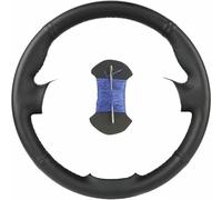 SXHLKJMF Coprivolante per Auto in Similpelle Nera Cucito a Mano Fai da Te per Renault Clio 3 2005 2006 2007 2008 2009 2010 2011 2012 2013