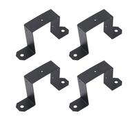 Sxhlseller Acciaio Al Carbonio da 4 Pacchetti 4x4 in Fascette per Mazzo, Recinzione e Gazebo-cravatte di Montaggio a Forma di U Pesante con Finitura a Polvere Nera, Include Viti