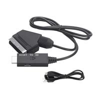 Sxhlseller Adattatore Convertitore da SCART a HDMI 1080p, Plug and Play con Alimentazione USB Supporta 1080p 60Hz, 720p 60Hz, Immagine HD per TV, DVD, VHS VCR