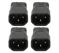 Sxhlseller Adattatore di Alimentazione da IEC320 C14 a IEC320 C7 da 4 Pezzi, Convertitore di Connettore Nero Universale di Ricambio per Presa per Laptop PDU Case, Adattatore di