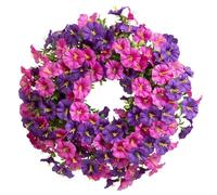 Sxhlseller Artificiale Realistica Morning Glory per la Decorazione della Porta d'ingresso, di Plastica Resistente Sbiadimento Rosso Porpora per Casa Interna, Parete, Camino (Rosso purpureo)