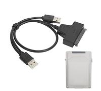 Sxhlseller Cavo Adattatore per Disco Rigido, Plug-in SATA Dual USB Cavo di Dell'interfaccia con Scatola di Protezione del Disco Rigido da 2,5 Pollici Adatto per Dischi Rigidi HDD SSD (Grigio)