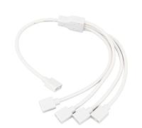 Sxhlseller Cavo Divisore ARGB 1 a 4 5V 3 Pin per Ventola PC (WHITE) | 1 to 4 Espandibile, Plug and Play Senza Attrezzi, ARGB a 3 Pin 5V, compatibilità Ampia, per Costruttori di PC