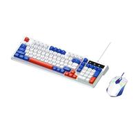 Sxhlseller Combinazione Tastiera e Mouse da Gioco, Layout Compatto Retroilluminato RGB a 98 Tasti con Tasti di Scelta Rapida Multimediali e Silenziosi, per PC e Laptop (Blu Bianco)