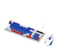 Sxhlseller Combinazione Tastiera e Mouse da Gioco, Layout Compatto Retroilluminato RGB a 98 Tasti con Tasti di Scelta Rapida Multimediali e Silenziosi, per PC e Laptop (Bianco Blu)