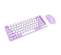 Sxhlseller Combinazione Tastiera e Mouse Wireless, Tastiera retrò Bluetooth Dual Mode da 85 Tasti 2.4G Ergonomica con Copritasti Rotondi Rimovibili per Wins per Android