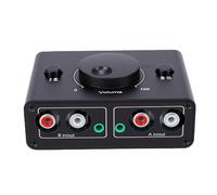 Sxhlseller Commutatore Audio da 3,5 Mm Controllo Volume Bidirezionale per | Selettore Aux Stereo, Giocatori in Studio Musicale, Pulsante di Disattivazione Audio, Jack per Cuffie, Configurazione per