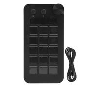 Sxhlseller Controller dello Streaming con Manopola, 15 Tasti Macro con Display LCD, Tastiera Visiva Personalizzabile, Azioni One Touch, Tastierino di Scelta Rapida per lo Streaming di App (BLACK)