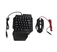 Sxhlseller Convertitore Mouse Tastiera da Gioco, Combinazione Tastiera Mouse Mobile 4 in 1 a Mezza Mano con Supporto per Telefono, Set Tastiera Mouse Retroilluminato RGB Cablato per IOS per