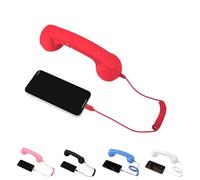 Sxhlseller Cornetta Telefonica retrò con Microfono con Cancellazione del Rumore, Altoparlante HiFi per Chiamate Chiare, Cursore del Volume, Compatibile con Smartphone, Tablet e Laptop, Plug (rosso)