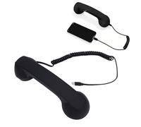 Sxhlseller Cornetta Telefonica retrò, Cornetta Telefonica Cablata di Tipo C con Altoparlante HiFi e Microfono con Cancellazione del Rumore, per Teleconferenze, Uffici Aziendali, Casa (BLACK)