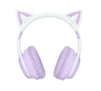 Sxhlseller Cuffie da Gioco con Orecchio di Gatto e Luce a LED Pieghevole Sopra l'Orecchio per PC Laptop Mac Smartphone Viola