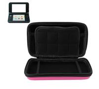 Sxhlseller Custodia da Trasporto per NEW 3DS XL, Super NES Edition, NEW 2DS XL, NEW 3DS LL, per 3DS XL, per 3DS LL, Custodia da Viaggio Protettiva Rigida con 8 Slot per Giochi, PU (PINK)