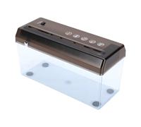 Sxhlseller Distruggidocumenti Elettrico, Taglio a Strisce da 5mm, da | Scocca in ABS, Contenitore Trasparente, Alimentazione USB, Sei Batterie AA Non Incluse, Scrivanie per Ufficio Domestico,