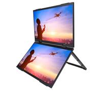 Sxhlseller Estensione della Schermata a Doppio Laptop, Display del Monitor per Laptop IPS da 15,6 Pollici 1080p, Tipo di Piegatura Portatile di Tipo C Extender per PC PC Telefono (Spina