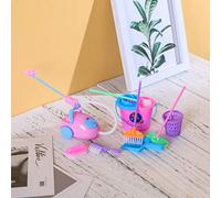 Sxhlseller Giocattolo per Attrezzi per la Pulizia della Casa, Kit di Giochi di Finzione, Set per la Pulizia in Miniatura con 9 Pezzi, per Ragazze di età Superiore a 3 Anni (COLORFUL)