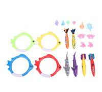 Sxhlseller Giochi da Immersione in Piscina Set da 20 Pezzi per Bambini, Giochi di Caccia al Tesoro Subacqueo con Siluri, Anelli, Giocattoli con Gli Squali e Borsa per Nuotare Ragazzi e Ragazze