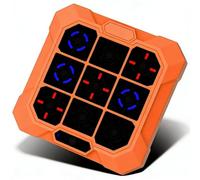Sxhlseller Gioco Tic Tac Toe, Gioco Tic Tac Toe Elettronico Portatile 6 in 1 con modalità Silenziosa e Ricaricabile, Giochi da Tavolo Portatili da Viaggio per Adulti, Famiglia, Ragazzi e (ORANGE)