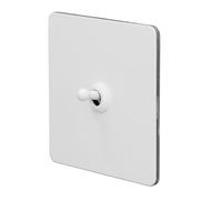 Sxhlseller Interruttore a Levetta da Parete con Bordo Quadrato Pannello Bianco Antiruggine Doppio Controllo AC250V Acciaio Inossidabile per Ambienti Interni