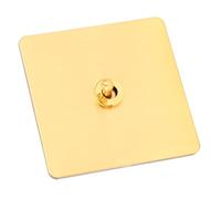 Sxhlseller Interruttore a Levetta di Alimentazione AC250V con Base PC Isolata, Interruttore a Levetta in Metallo con Pannello Color Oro, 1 Banda a 2 Vie per la Decorazione di Interni