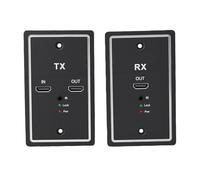 Sxhlseller Kit di Estensione per Placca a Muro HDMI |Segnale Cat6 da 60 M, Trasferimento Senza Perdita di Dati 1080p, Telecomando a Infrarossi per Home Theater e Sale Conferenze