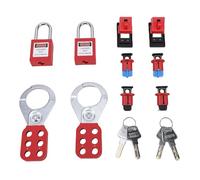 Sxhlseller Kit di Tagout per Blocco Elettrico, Dispositivo di Bloccaggio dell'interruttore Automatico con Morsetto con Lucchetti e Custodia per l'isolamento Energetico Industriale e Procedure di