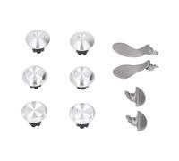 Sxhlseller Levette di Ricambio per Controller Edge - 6 Cappucci per Joystick in Metallo e Kit 4 Paddle con Borsa degli Attrezzi, Impugnature per Stick Analogici Ad Alte Prestazioni (SILVER)