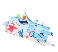 Sxhlseller Libro per Neonati Libro in Stoffa Durevole e Resistente all'Usura per Lo Sviluppo del Linguaggio e Le capacità Sensoriali per Neonati e Bambini Piccoli. 1 in Stoffa (Etichetta Oceano)