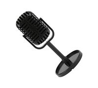 Sxhlseller Microfono di Scena per Cantare, Microfono Finto per Riprese, da Palcoscenico Altamente Simulato per Fotografia, Regali, Decorazioni, 3,1x6,5x2 Pollici, 63 G (BLACK)