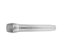 Sxhlseller Microfono Professionale per Karaoke, Microfono Finto Realistico per Canto, in Plastica Leggera per Performance Sul Palco, di Simulazione Durevole per Spettacoli di Danza (SILVER)
