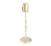 Sxhlseller Microfono Vintage Resistente Alla Luce, Supporto per Microfono Desktop Regolabile in Altezza, Base Stabile per Colpi di Botteghino della Moda retrò (GOLD)