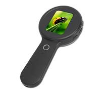 Sxhlseller Microscopio Digitale, Palmare Portatile con Schermo da 2,0 Pollici, Ingrandimento 200X, 16 Luci LED, Anti-vibrazione, per Hobbisti di Ricerca Educativa (BLACK)