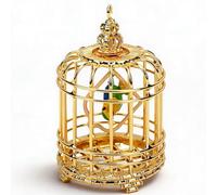 Sxhlseller Mini Gabbia per Uccelli, Miniatura di Casa delle Bambole in Scala 1:12 Ornamento per Gabbia per Uccelli in Lega di Zinco con Design Intricato per la Visualizzazione di Scene di Oggetti di