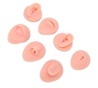 Sxhlseller Modello di Pratica per Parti del Corpo in Silicone, Kit di Allenamento per Anatomia per Lingua Bocca Naso Occhio Ombelico Orecchio 7 Pezzi, Aiuto Dimostrativo Medico Morbido (Pelle chiara)