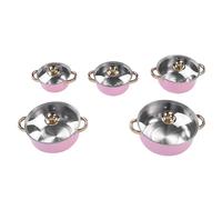 Sxhlseller Pentole Professionali In Acciaio Inossidabile Set Pentole Per Distribuzione Uniforme Del Calore Con Coperchio Capacità Compatta Per Pranzare All'aperto Per Zuppa Da 5 Pezzi Per Cucine Con