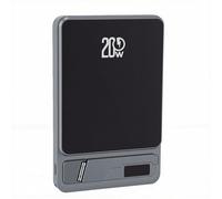 Sxhlseller Power Bank Magnetico Wireless 10.000 MAh |Ricarica Rapida PD 20W per 12-17 e Android, Wireless 15W + Display LCD, Caricabatterie Portatile Ultra-Sottile con Supp (GRAY)