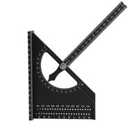 Sxhlseller Righello Quadrato per la Lavorazione del Legno, Scale di Incisione Angolo di Misurazione 3D Lineare Facile Smontare per Scrivere il Disegno (BLACK)