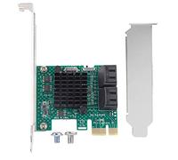 Sxhlseller Scheda di Espansione S ATA 3.0 a 4 Porte con Dissipatore di Calore più Grande, Interfaccia S ATA3.0 Posteriore, 4U 2U Universale, Interfaccia PCI E, Coda a Filo, Compatibile