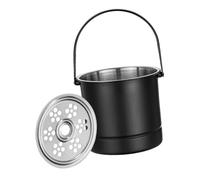 Sxhlseller Secchiello per il Ghiaccio Isolato in Acciaio Inossidabile da 1,0 L |Secchio Addensato Professionale con Piastra Filtrante per Cocktail Bar, Discoteca o Isola Domestica (BLACK)