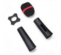 Sxhlseller Set Copertura Manica Impugnatura Microfono con Antivento, Anello Antiscivolo, Protegge Dalla Ruggine e, Migliore Presa Invernale, Si Adatta Alla Maggior Parte dei Microfoni (BLACK)