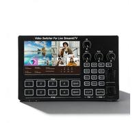 Sxhlseller Switcher per Streaming Live HDMI a 4 Canali, Schermo Integrato da 5 Pollici con Controllo Telecamera PTZ, Supporta Chroma Key PIP 30 Transizioni Uscita 1080P 60FPS (Spina europea)