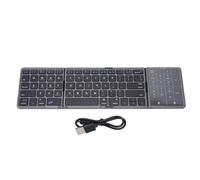Sxhlseller Tastiera Bluetooth Pieghevole con Touchpad, Tastiera Wireless Portatile Ripiegabile a Tre Tasti di Dimensioni Standard, Tastiere da Viaggio Ricaricabili USB C per Connessione (GREY)