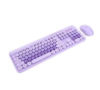 Sxhlseller Tastiera e Mouse Wireless, Simpatica Macchina da Scrivere Colorata a 104 Tasti con Copritasti Rotondi retrò per PC Laptop, Desktop, Tastiere per Casa e Ufficio (PURPLE)